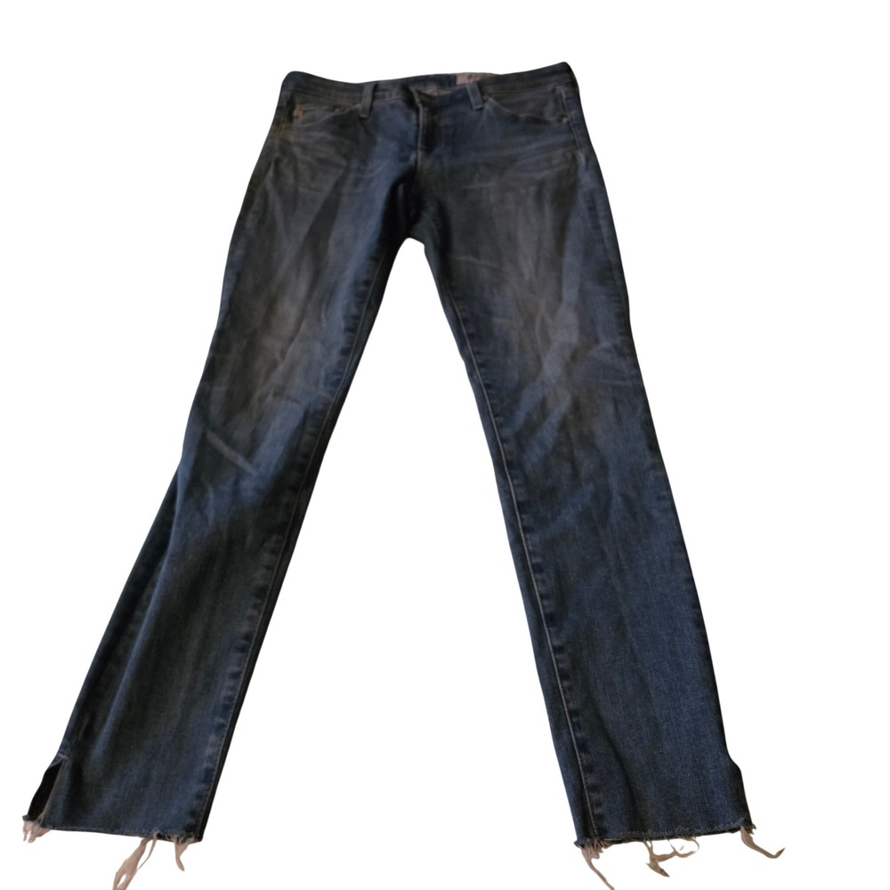 AG Adriano Goldschmied The Legging Ankle Super Skinny Jeans Blue 28R Raw Hem